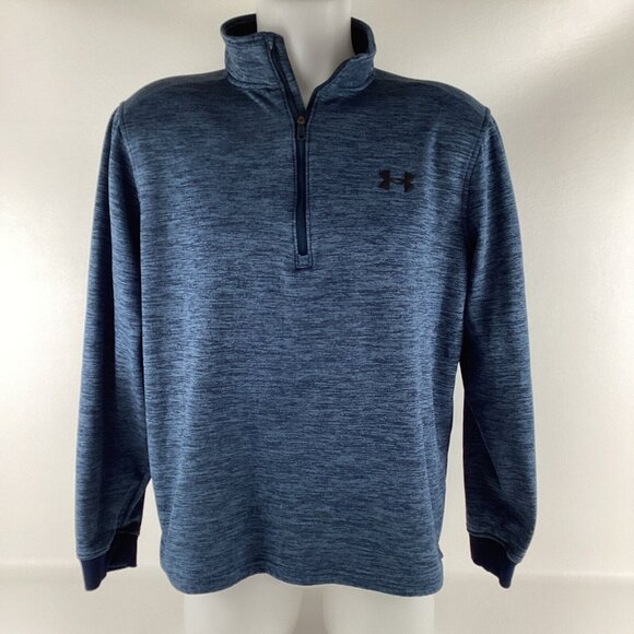 Under Armour Other - Under Armour Loose ColdGear Half Zip Fleece Sweater Pullover Mens Large Blue